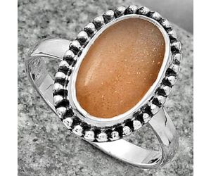 Natural Sunstone - Namibia Ring size-8 SDR163688 R-1071, 8x13 mm