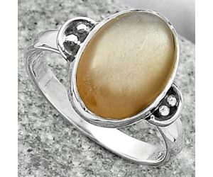 Natural Gray Moonstone Ring size-7 SDR163752 R-1195, 9x13 mm