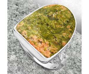 Natural Unakite Ring size-7 SDR163825 R-1191, 14x18 mm