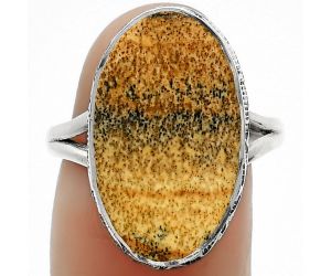 Natural Picture Jasper Ring size-8.5 SDR163845 R-1191, 12x21 mm