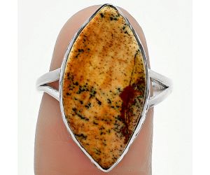Natural Picture Jasper Ring size-8 SDR163900 R-1191, 12x23 mm