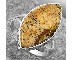Natural Picture Jasper Ring size-8 SDR163900 R-1191, 12x23 mm