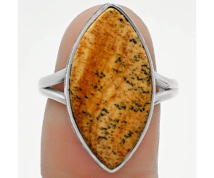 Natural Picture Jasper Ring size-8 SDR163963 R-1191, 12x23 mm