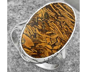 Natural Coquina Fossil Jasper - India Ring size-8 SDR163965 R-1191, 13x22 mm
