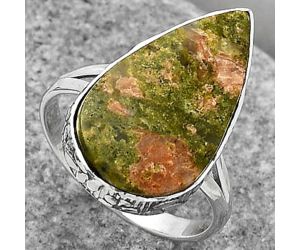 Natural Unakite Ring size-8 SDR163989 R-1191, 12x21 mm