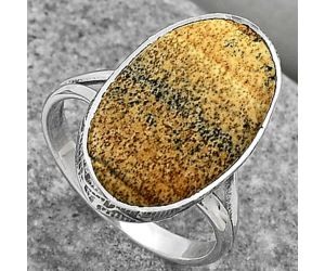 Natural Picture Jasper Ring size-8 SDR164000 R-1191, 12x21 mm