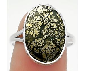 Natural Nipomo Marcasite Agate Ring size-8 SDR164003 R-1191, 12x17 mm