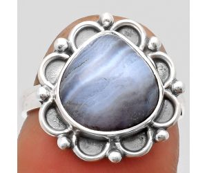 Natural Blue Lace Agate - South Africa Ring size-7 SDR164043 R-1092, 11x11 mm
