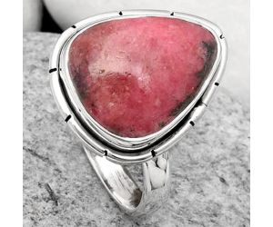 Natural Rhodonite Ring size-7 SDR164122 R-1011, 12x14 mm