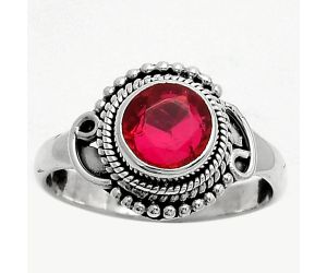 Lab Created Ruby Ring size-6 SDR164201 R-1416, 7x7 mm
