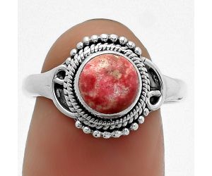 Natural Pink Thulite - Norway Ring size-8 SDR164215 R-1416, 7x7 mm