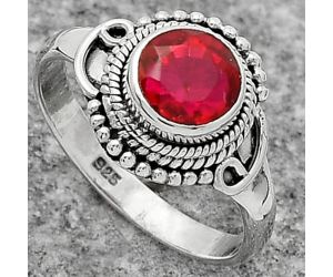 Lab Created Ruby Ring size-7 SDR164216 R-1416, 7x7 mm
