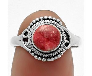 Natural Pink Thulite - Norway Ring size-7 SDR164217 R-1416, 7x7 mm