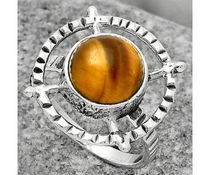 Natural Tiger Eye - Africa Ring size-6.5 SDR164315 R-1548, 10x10 mm