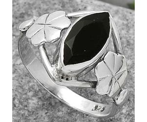 Natural Black Onyx - Brazil Ring size-8.5 SDR164457 R-1497, 6x12 mm