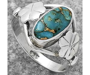 Copper Blue Turquoise - Arizona Ring size-8.5 SDR164469 R-1497, 6x12 mm