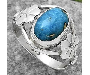 Kingman Turquoise With Pyrite 925 Sterling Silver Ring s.8.5 Jewelry R-1497, 8x11 mm