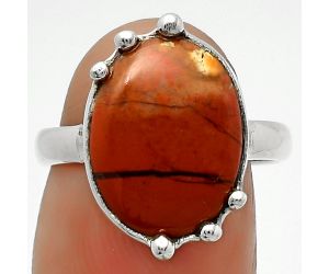 Natural Red Moss Agate Ring size-7.5 SDR164652 R-1506, 12x15 mm