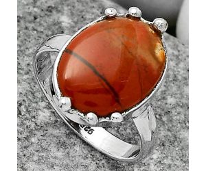 Natural Red Moss Agate Ring size-7.5 SDR164652 R-1506, 12x15 mm