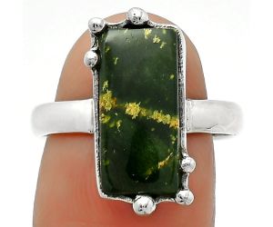 Natural Chrome Chalcedony Ring size-8 SDR164671 R-1506, 8x16 mm