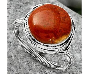 Natural Red Moss Agate Ring size-8 SDR164730 R-1415, 13x13 mm