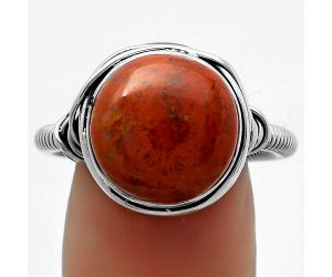Natural Red Moss Agate Ring size-9 SDR164741 R-1415, 13x13 mm