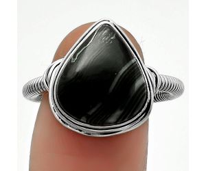 Crown Of Silver Psilomelane - Black Malachite Ring size-9.5 SDR164751 R-1415, 12x14 mm
