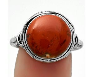 Natural Red Moss Agate Ring size-7 SDR164752 R-1415, 13x13 mm