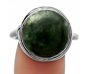Natural Russian Seraphinite Ring size-8.5 SDR164762 R-1415, 15x15 mm