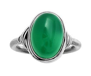 Natural Green Onyx Ring size-8 SDR164768 R-1415, 10x14 mm