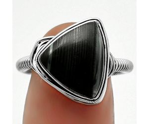 Crown Of Silver Psilomelane - Black Malachite Ring size-7 SDR164772 R-1415, 11x13 mm