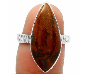 Natural Red Moss Agate Ring size-7 SDR165083 R-1191, 10x23 mm