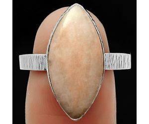 Natural Pink Scolecite Ring size-9 SDR165091 R-1191, 10x20 mm
