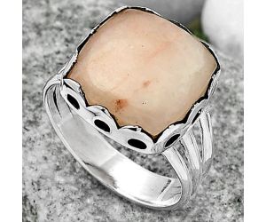 Natural Pink Scolecite Ring size-8 SDR165117 R-1428, 14x14 mm