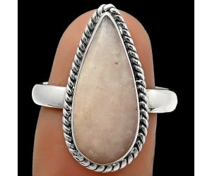 Natural Pink Scolecite Ring size-8.5 SDR165139 R-1009, 8x20 mm