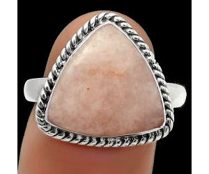 Natural Pink Scolecite Ring size-9 SDR165140 R-1009, 14x14 mm
