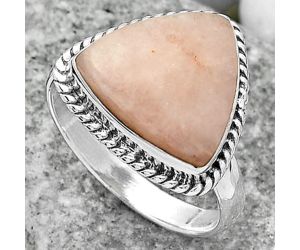 Natural Pink Scolecite Ring size-9 SDR165140 R-1009, 14x14 mm