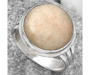 Natural Pink Scolecite Ring size-8 SDR165210 R-1008, 15x15 mm