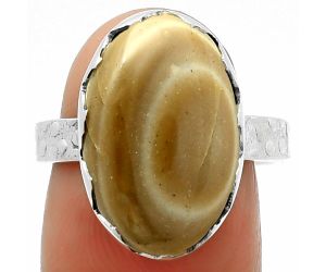 Natural Flint Stone Ring size-7.5 SDR165216, 12x18 mm