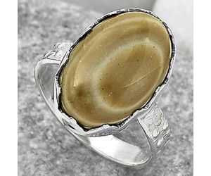Natural Flint Stone Ring size-7.5 SDR165216, 12x18 mm