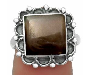 Natural Gray Moonstone Ring size-8.5 SDR165522 R-1092, 11x11 mm