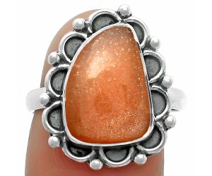 Natural Sunstone - Namibia Ring size-8.5 SDR165541 R-1092, 10x14 mm