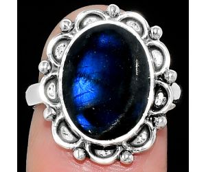Blue Fire Labradorite - Madagascar Ring size-7.5 SDR165554 R-1092, 11x14 mm
