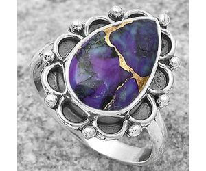 Copper Purple Turquoise - Arizona Ring size-7.5 SDR165566 R-1092, 9x14 mm