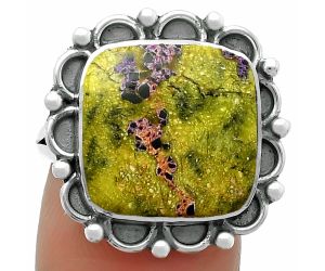 Natural Unakite Ring size-8 SDR165572 R-1092, 14x14 mm