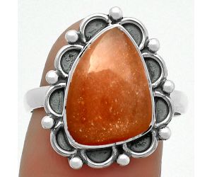 Natural Sunstone - Namibia Ring size-8.5 SDR165583 R-1092, 10x14 mm