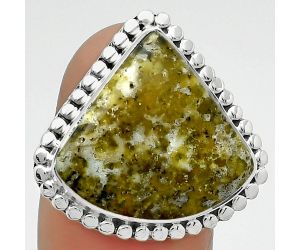 Natural Serpentine Ring size-8 SDR165629 R-1071, 18x19 mm