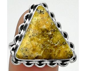 Natural Serpentine Ring size-7.5 SDR165645 R-1093, 17x18 mm