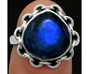 Blue Fire Labradorite - Madagascar Ring size-7 SDR165681 R-1093, 12x13 mm