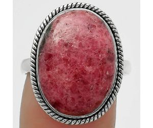 Natural Rhodonite Ring size-8.5 SDR165722 R-1009, 13x18 mm
